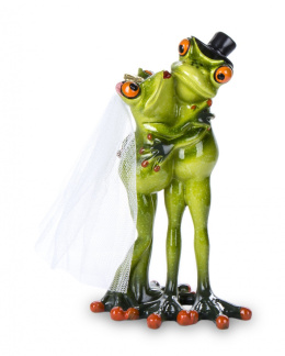 Dekoracyjna figurka żaba młoda para na ślub ozdoba żabki