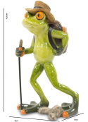 Dekoracyjna figurka żaba wędrowiec turysta na prezent