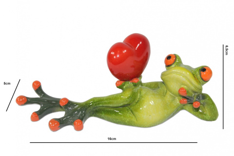 Figurka żaba z sercem na prezent ozdoba na Walentynki
