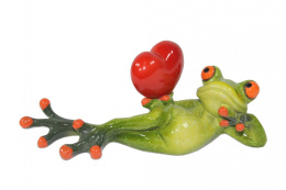 Figurka żaba z sercem na prezent ozdoba na Walentynki