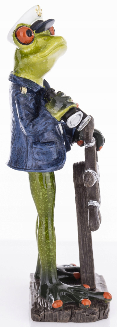 Figurka na szafkę żaba marynarz na urodziny ster ozdoba