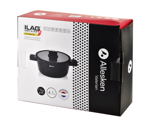 Garnek 4,1 l pokrywka szklana Allesken indukcja Valerian