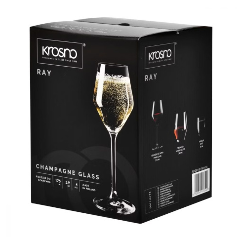 Kieliszki do szampana Ray Krosno komplet 4 szt 175 ml