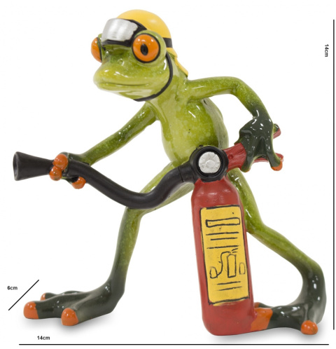 Dekoracyjna figurka na biurko żaba strażak na prezent