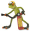 Dekoracyjna figurka na biurko żaba strażak na prezent