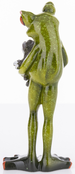 Ozdobna figurka na biurko żaba z kotem na prezent kot