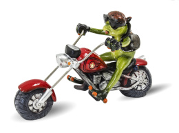Figurka na szafkę żaba na motocyklu chopper dekoracja
