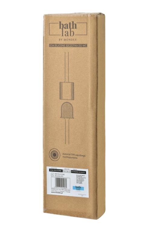 Sylikonowa szczotka toaletowa Eda do wc mat biała stojąca