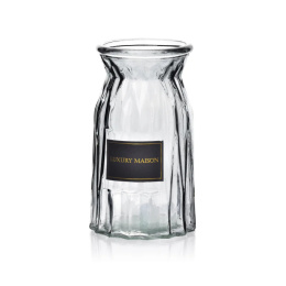 Szklany wazon 18,5 cm na prezent Serenite szary tłoczony