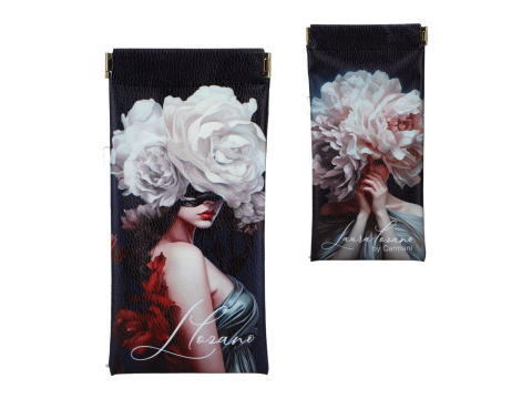 Duże etui na okulary miękkie Lozano Kobieta z kwiatami