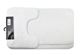 Dywanik łazienkowy komplet 3 sztuki białe miękki bath zac