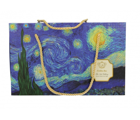 Komplet 2 filiżanki spodki Gogh gwiazdy noc prezent pudełko