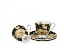 Zestaw 2 filiżanki espresso golden line english roses black