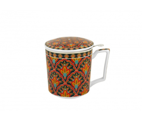 Komplet kubek z filtrem do herbaty ziół festum kwiaty geo