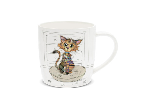 Kubek porcelana na prezent bug art lesser kimba kitten kot