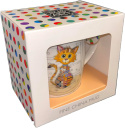 Kubek porcelana na prezent bug art lesser kimba kitten kot