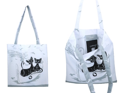 Torba na ramię siatka płócienna koty koci świat Włochy