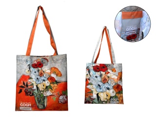 Torba na ramię na zakupy siatka płócienna Gogh carmani róże