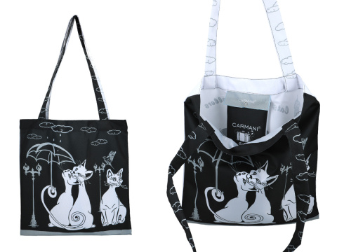 Torba na ramię siatka płócienna koty koci świat Paryż