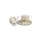 Zestaw 2 filiżanki espresso golden line english roses white