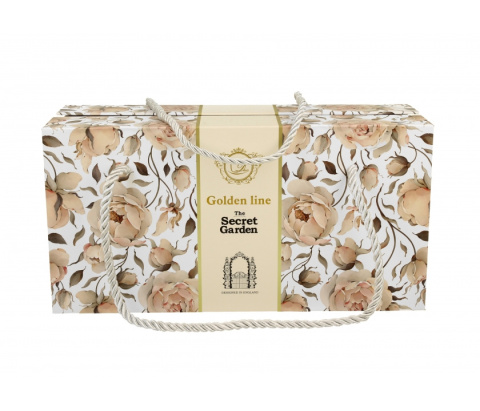 Komplet 2 kubki golden line english roses white na prezent