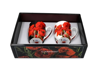 Komplet 2 kubków na prezent floral story maki Carmani