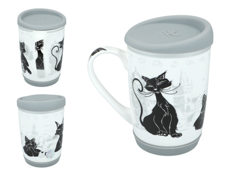 Carmani kubek koty travelling cats w pudełku urodziny Praga