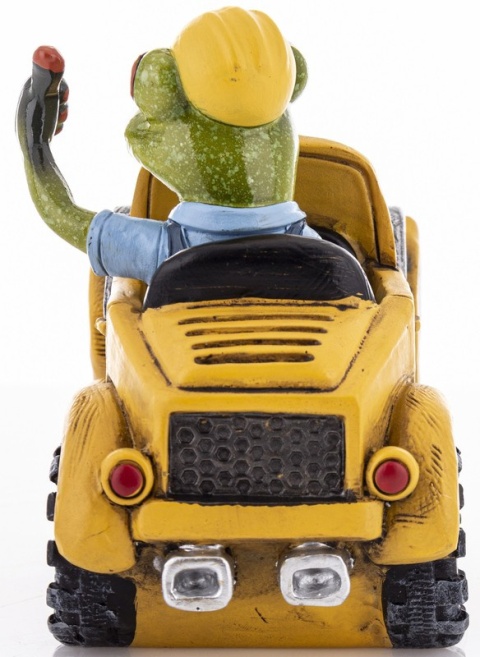Ozdobna figurka na biurko żaba w koparce dekoracja robotnik