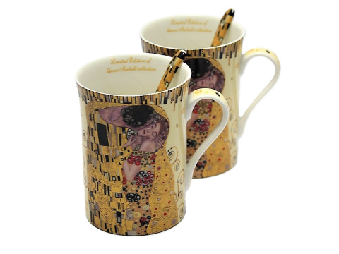 Zestaw dwa kubki na prezent Queen Isabell Klimt Pocałunek