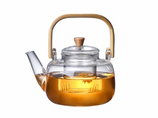 Szklany dzbanek z zaparzaczem czajnik 1 l do ziół z rączką