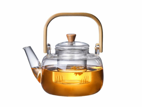 Szklany dzbanek z zaparzaczem czajnik 1 l do ziół z rączką