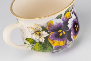 Kubek filiżanka bratki Mieroszów ceramika babuni