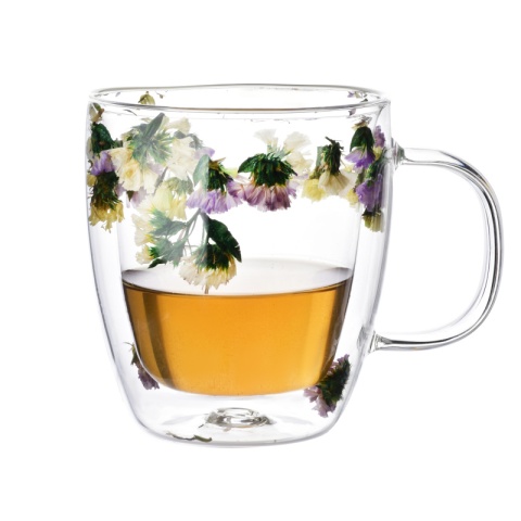 Kubek szklanka termiczna Peter flowers uszko kwiaty prezent