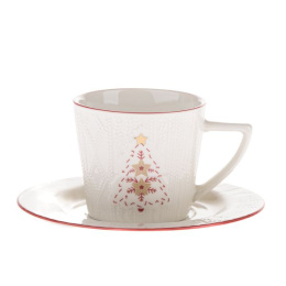 Filiżanka do espresso prezent na święta choinka porcelana