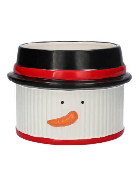 Osłonka doniczka ceramiczna na kwiaty bałwan święta ozdoba