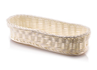 Polirattanowy koszyk na sztućce w kolorze kremowym Sino