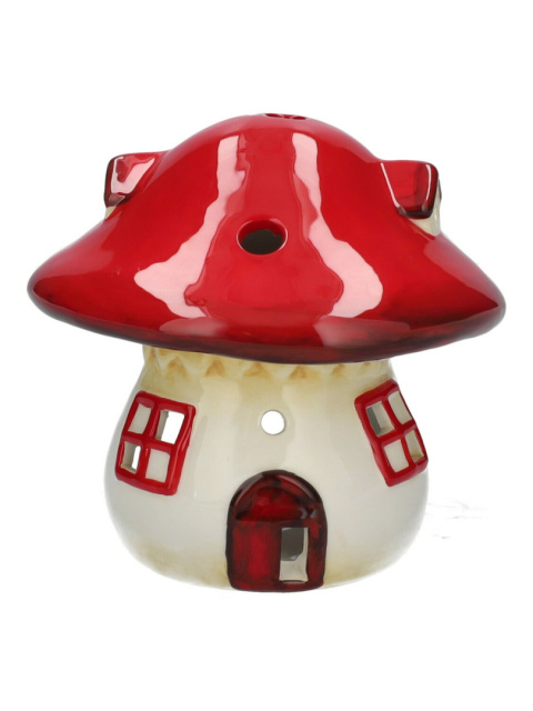 Świecznik grzybek na tealight prezent na święta ceramika