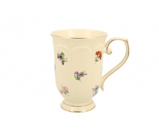 Wysoki kubek porcelanowy w stylu angielskim England ecru