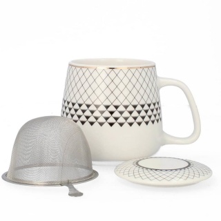 Zestaw kubek z sitkiem filtr livello na prezent geometria