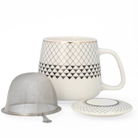 Zestaw kubek z sitkiem filtr livello na prezent geometria