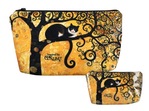 Duża kosmetyczka na kosmetyki Klimt carmani kot drzewo