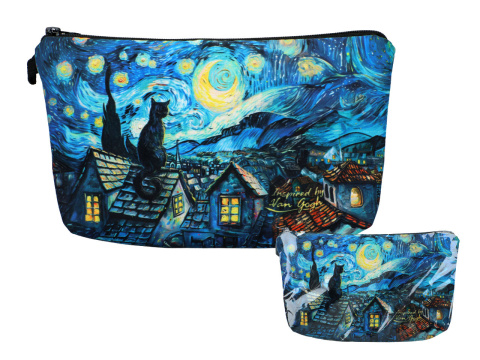 Duża kosmetyczka inspirowana V. Van Goghiem carmani kot