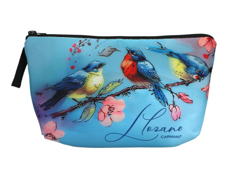 Duża kosmetyczka na kosmetyki carmani ptaszki Lozano bag