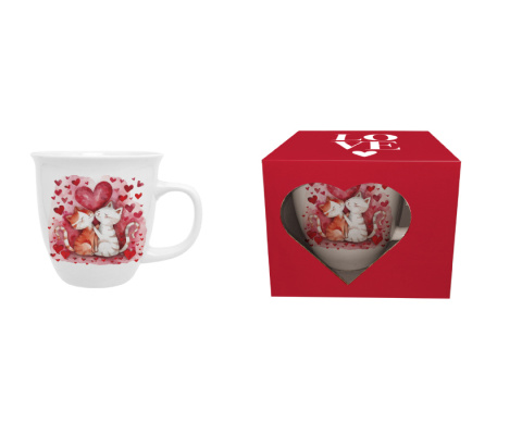 Kubek do kawy prezent na walentynki koty serca miłość duo