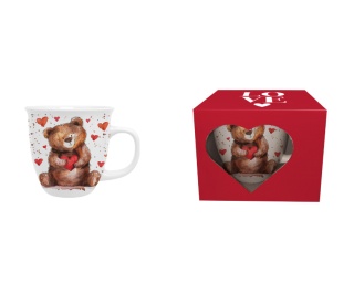 Kubek do herbaty prezent na walentynki miś z sercem miłość