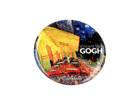 Okrągły otwieracz do butelek z magnesem Gogh Taras kawiarni