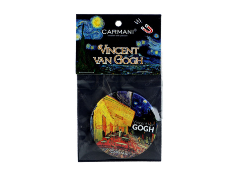 Okrągły otwieracz do butelek z magnesem Gogh Taras kawiarni