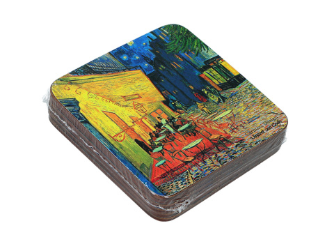 Podkładki korkowe 6 szt kubek Gogh taras kawiarni carmani