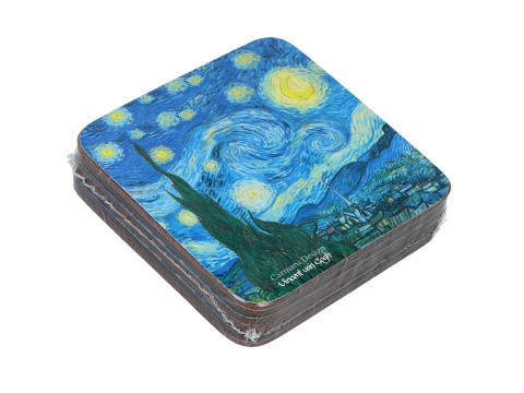 Podkładki korkowe 6 szt kubek Gogh gwiaździsta noc carmani
