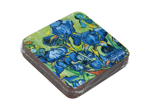 Podkładki korkowe 6 szt pod filiżankę kubek Van Gogh Irysy